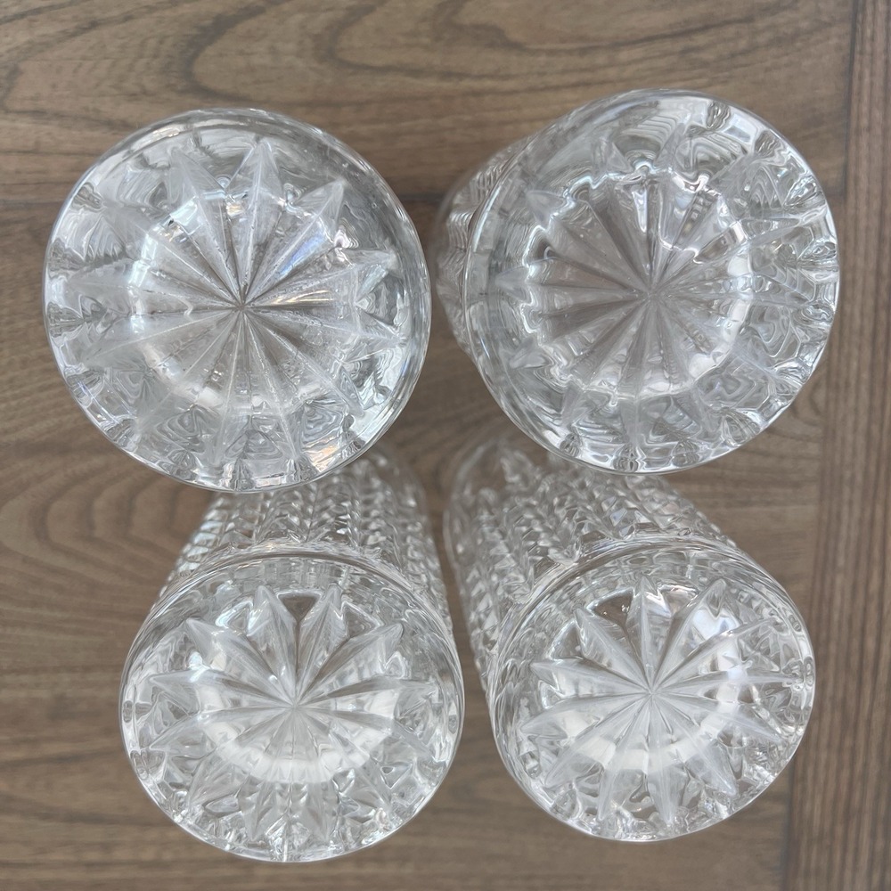 Lot Of 4 Gorham Full Lead Crystal Fairfax Barware Highball Tumbler Glasses - Picture 5 of 8